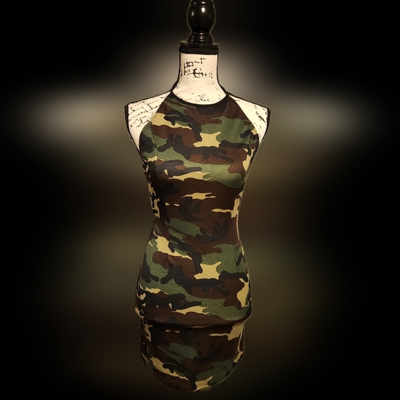 Camo Halter Dress - Picture 3 of 12